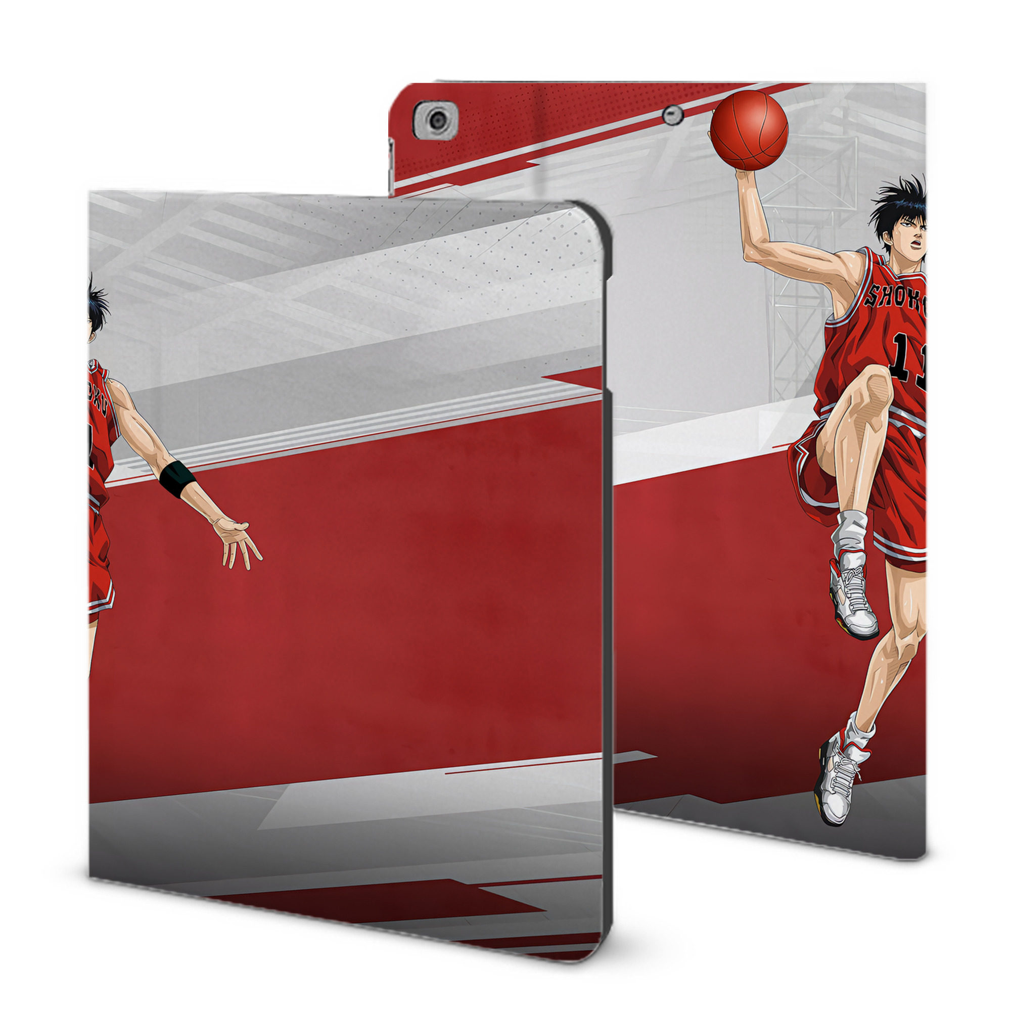 （画像用） SLAM DUNK／スラムダンク IPad ケース ブック型 PUレザー TPU 耐衝撃 軽量 薄型 ペン収納なし 全面保護 IPad 各モデル対応
